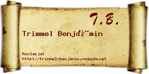 Trimmel Benjámin névjegykártya
